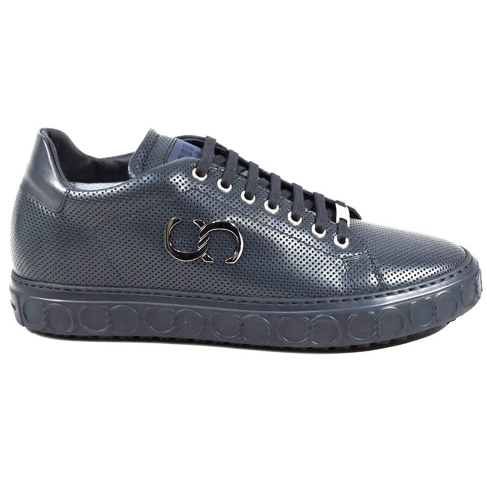 CASADEI 🇮🇹 MEN'S BLUE LEATHER COMFORT FASHION SNEAKER - Picture 4 of 8